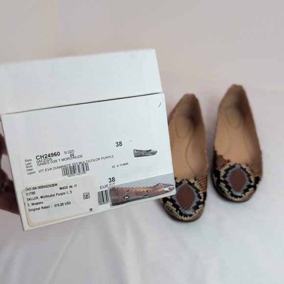 Chloé Snakeskin Embossed Lauren Ballet Flats - Picture 10 of 10